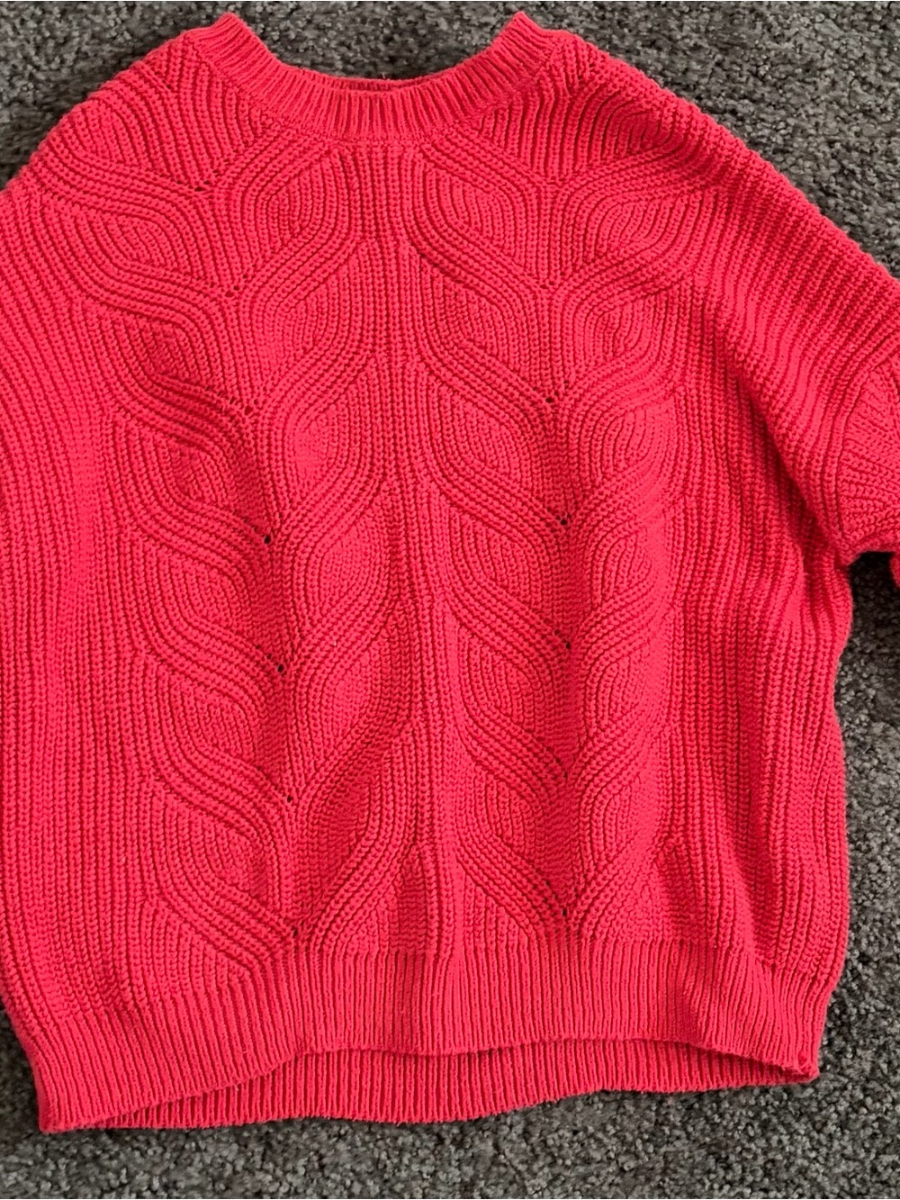 Kids Red Cable-Knit Sweater